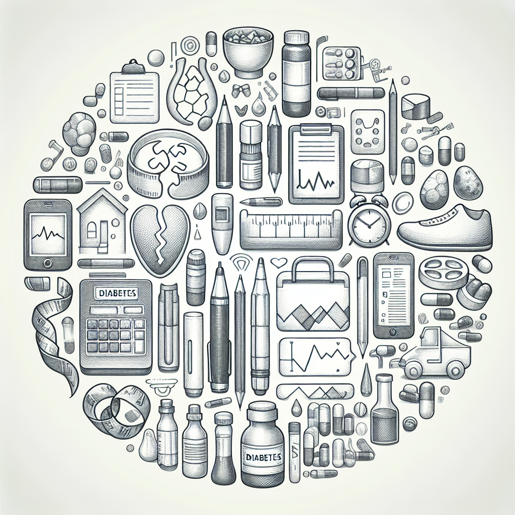 Pastelková ilustrace znázorňující téma: Diabetologie