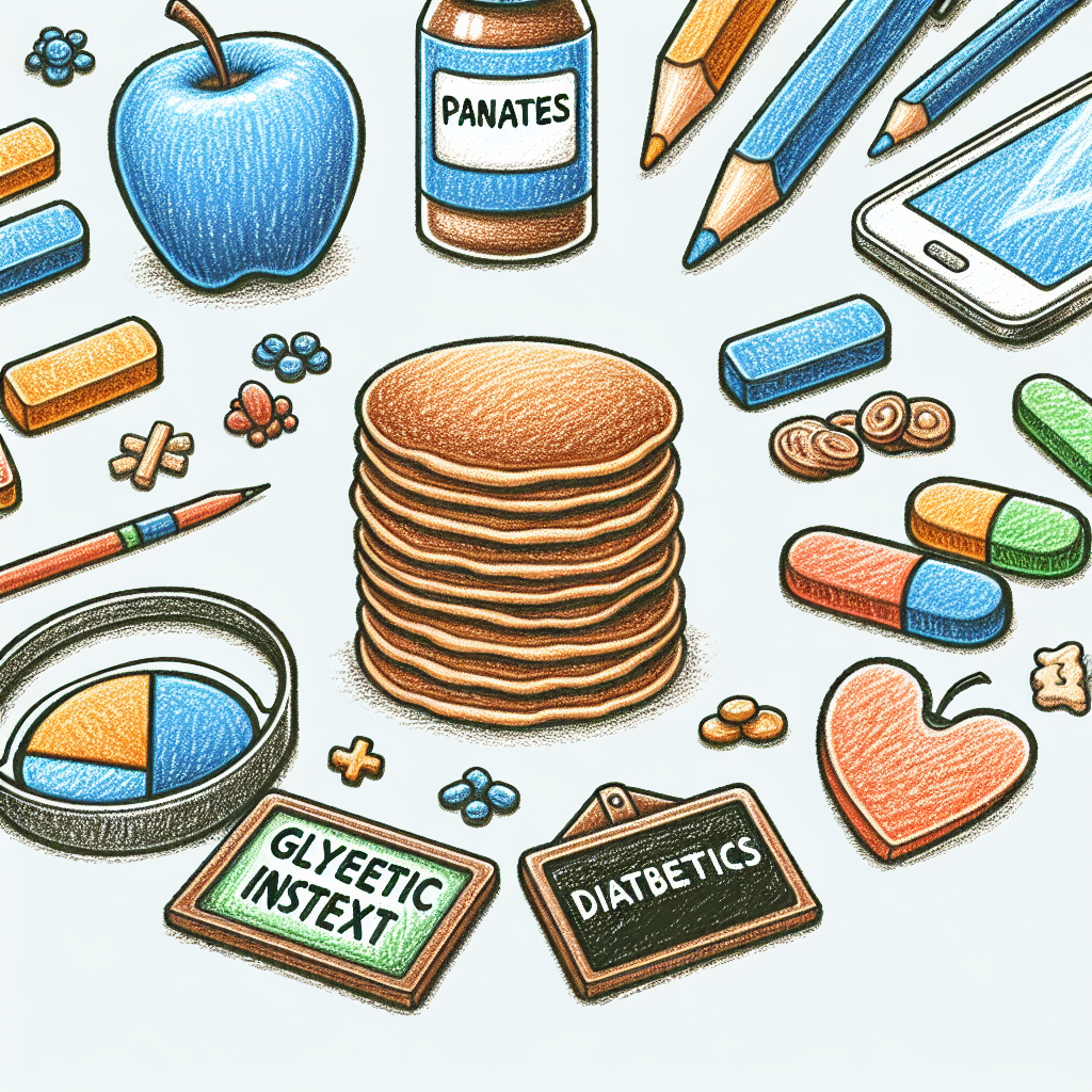 Pastelková ilustrace znázorňující téma: Diabetická strava