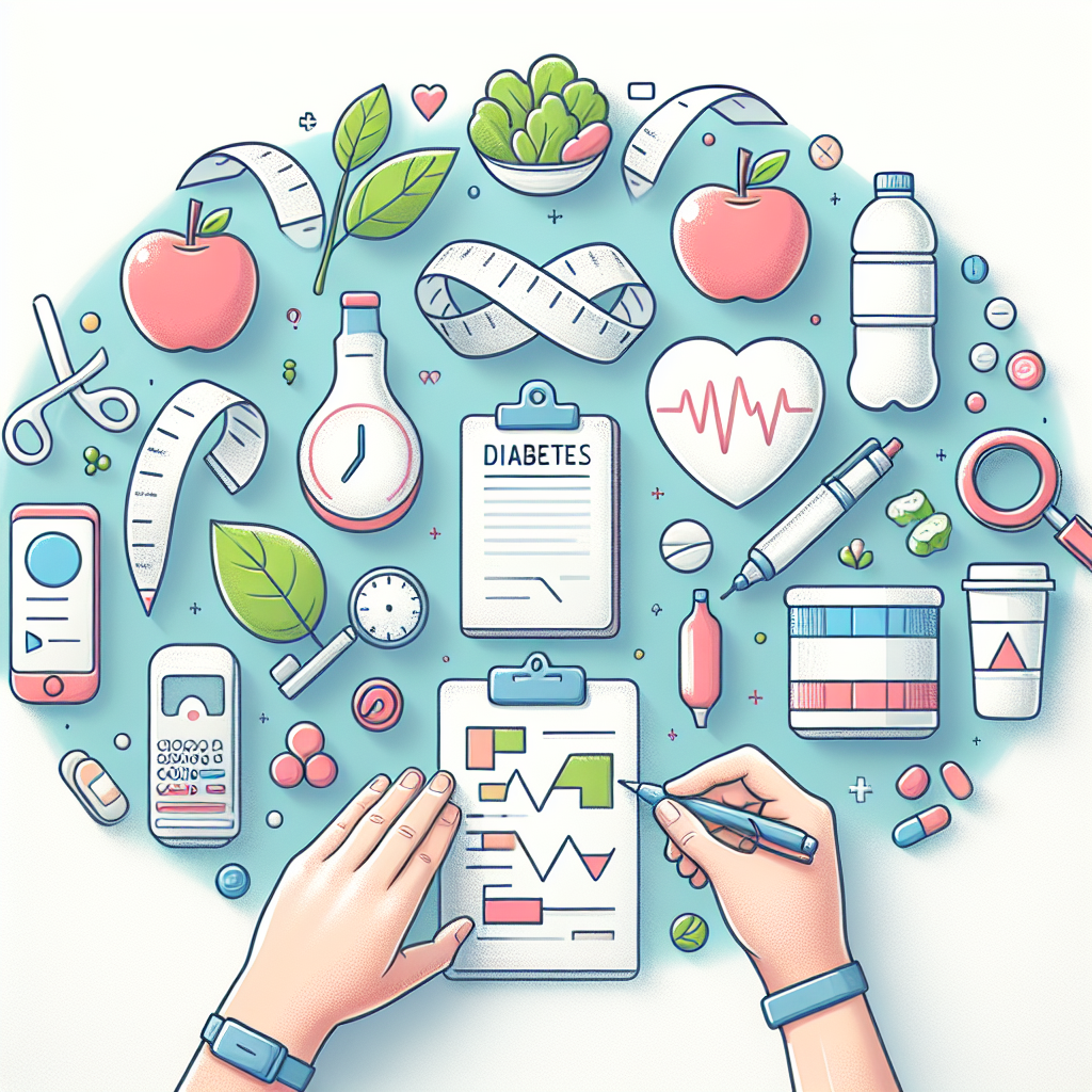 Pastelková ilustrace znázorňující téma: Diabetes