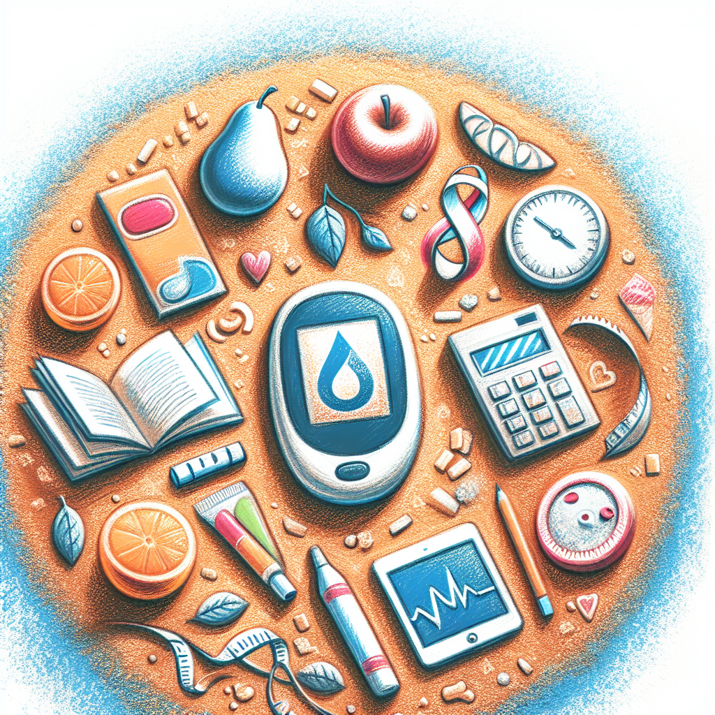Pastelková ilustrace znázorňující téma: Diabetes