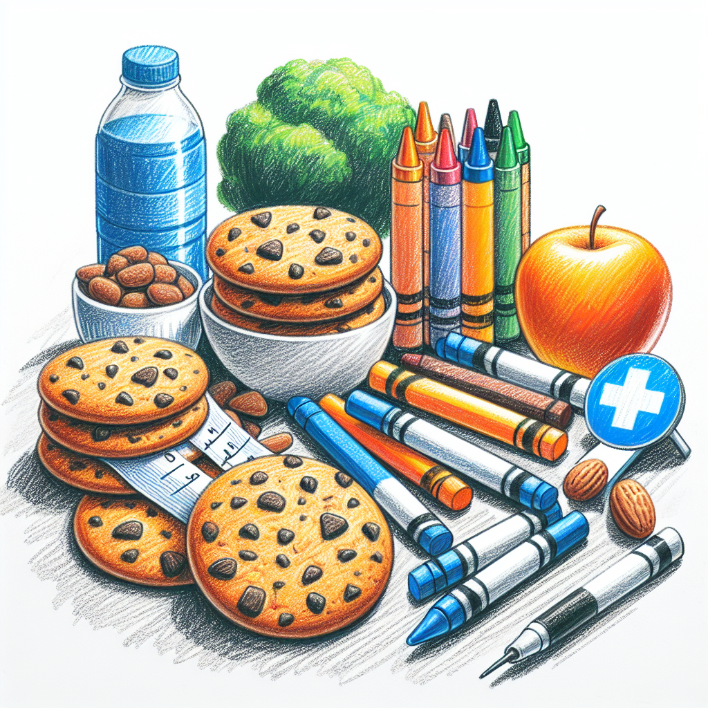 Pastelková ilustrace znázorňující téma: Diabetická strava
