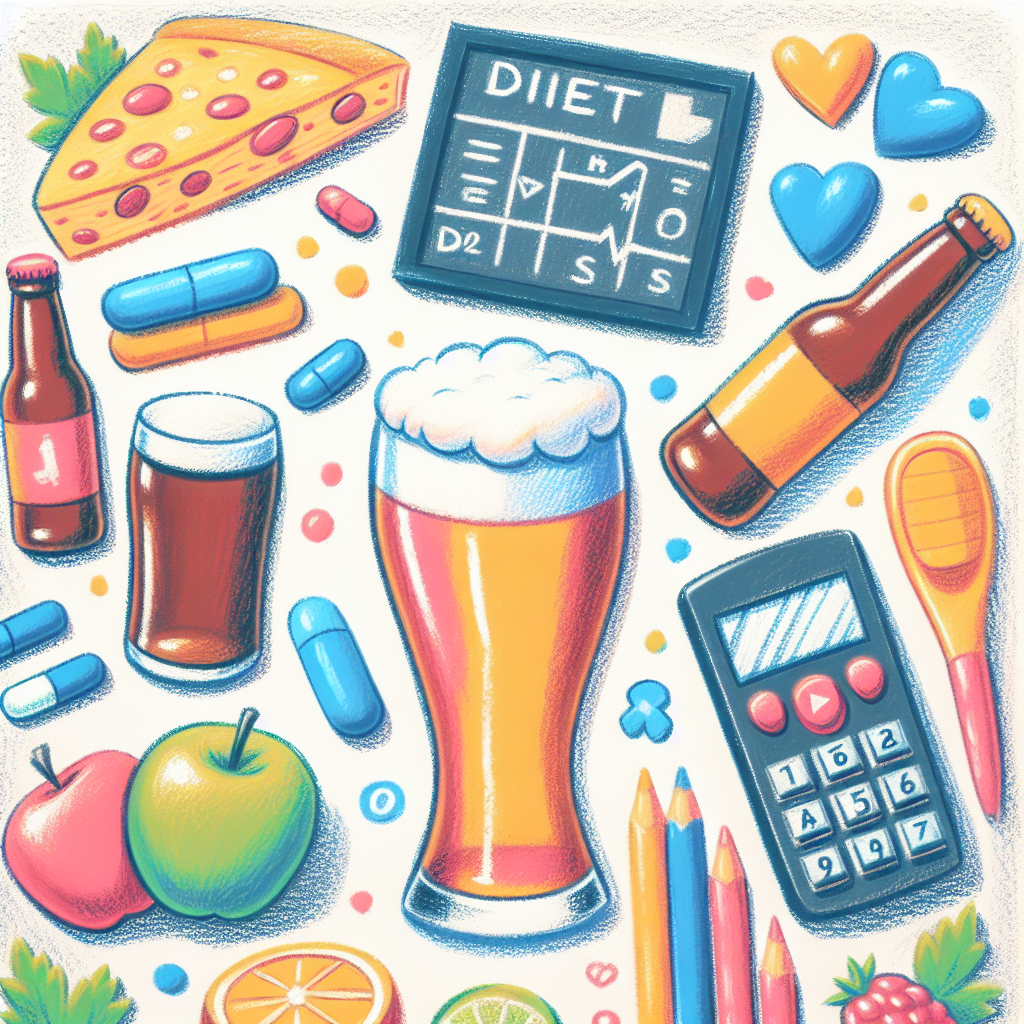 Pastelková ilustrace znázorňující téma: Diabetická dieta
