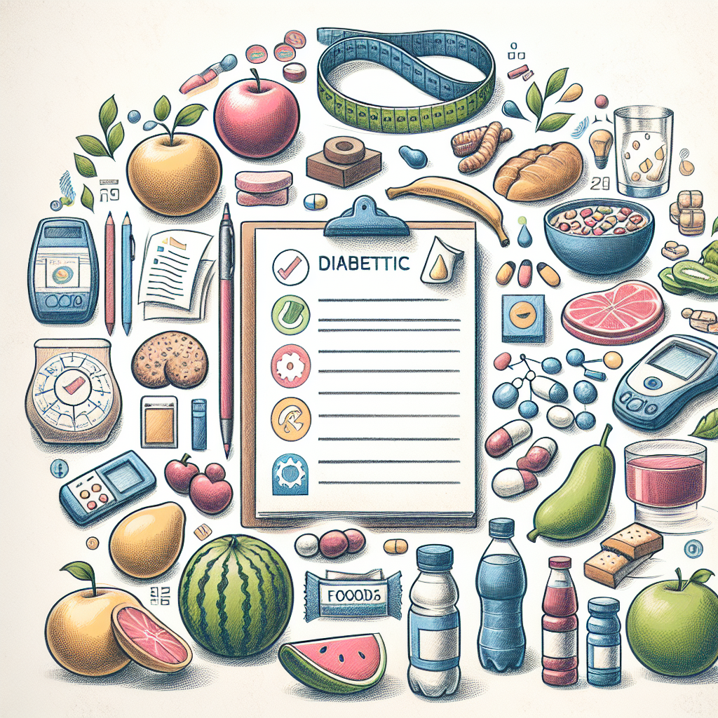 Pastelková ilustrace znázorňující téma: Diabetes a výživa