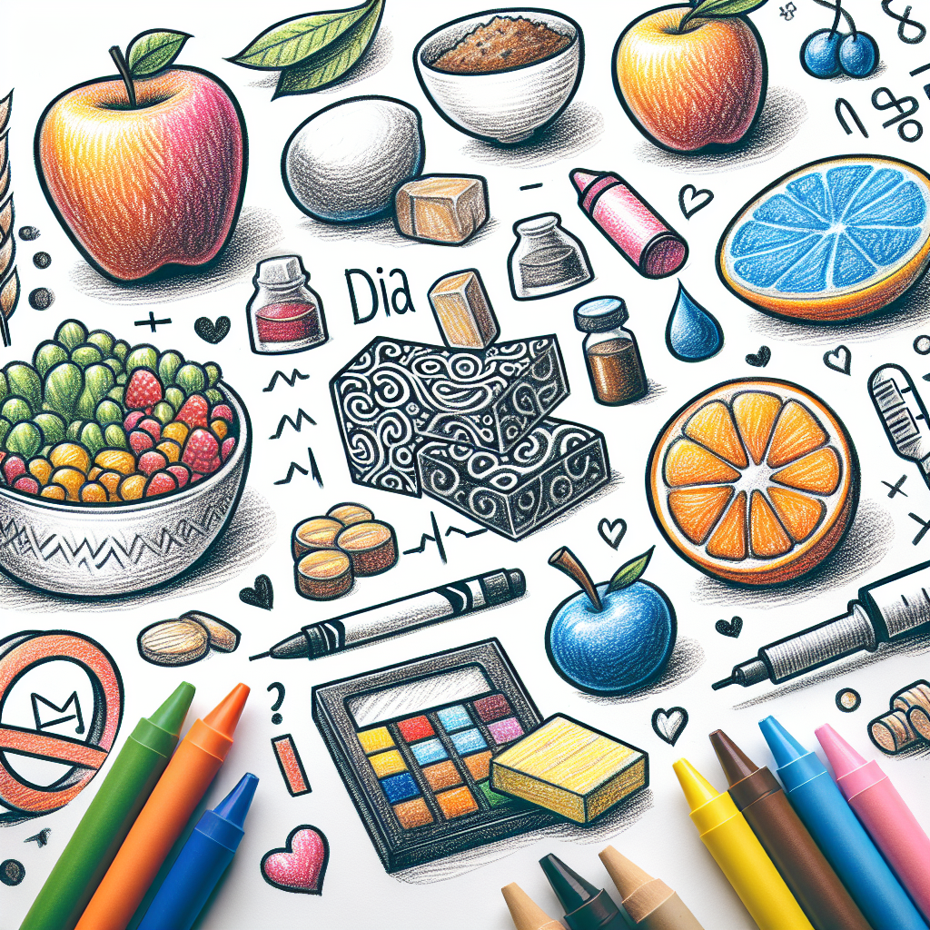 Pastelková ilustrace znázorňující téma: Zdravé stravování