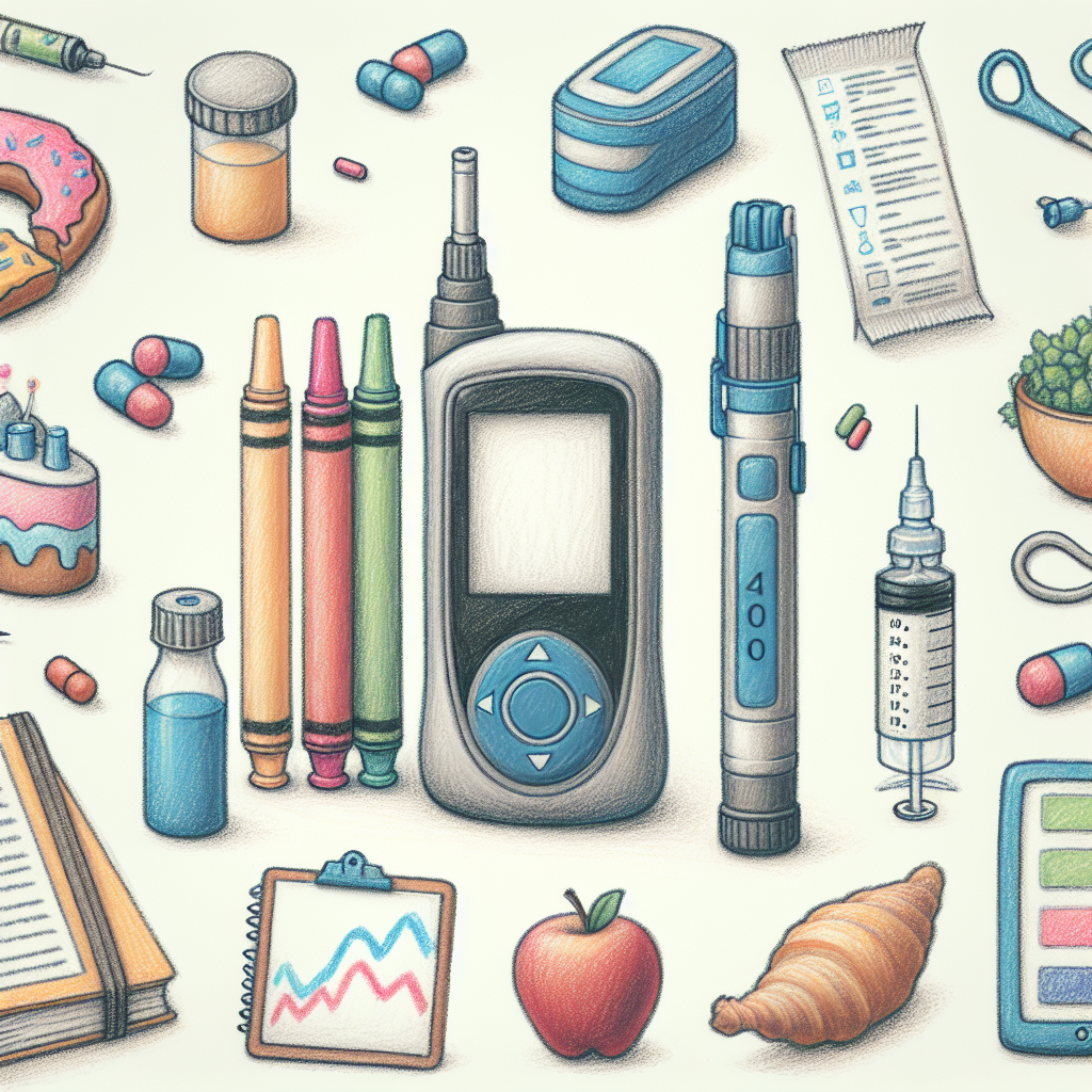 Pastelková ilustrace znázorňující téma: Diabetes