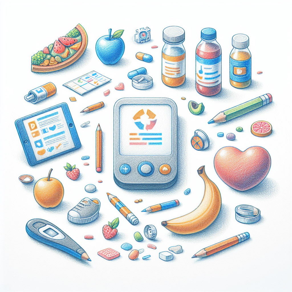 Pastelková ilustrace znázorňující téma: Diabetes