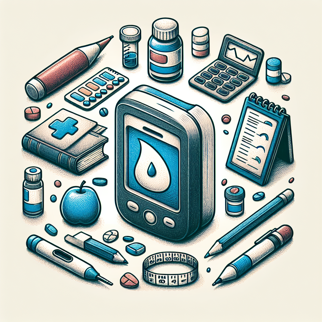 Pastelková ilustrace znázorňující téma: Diabetologie