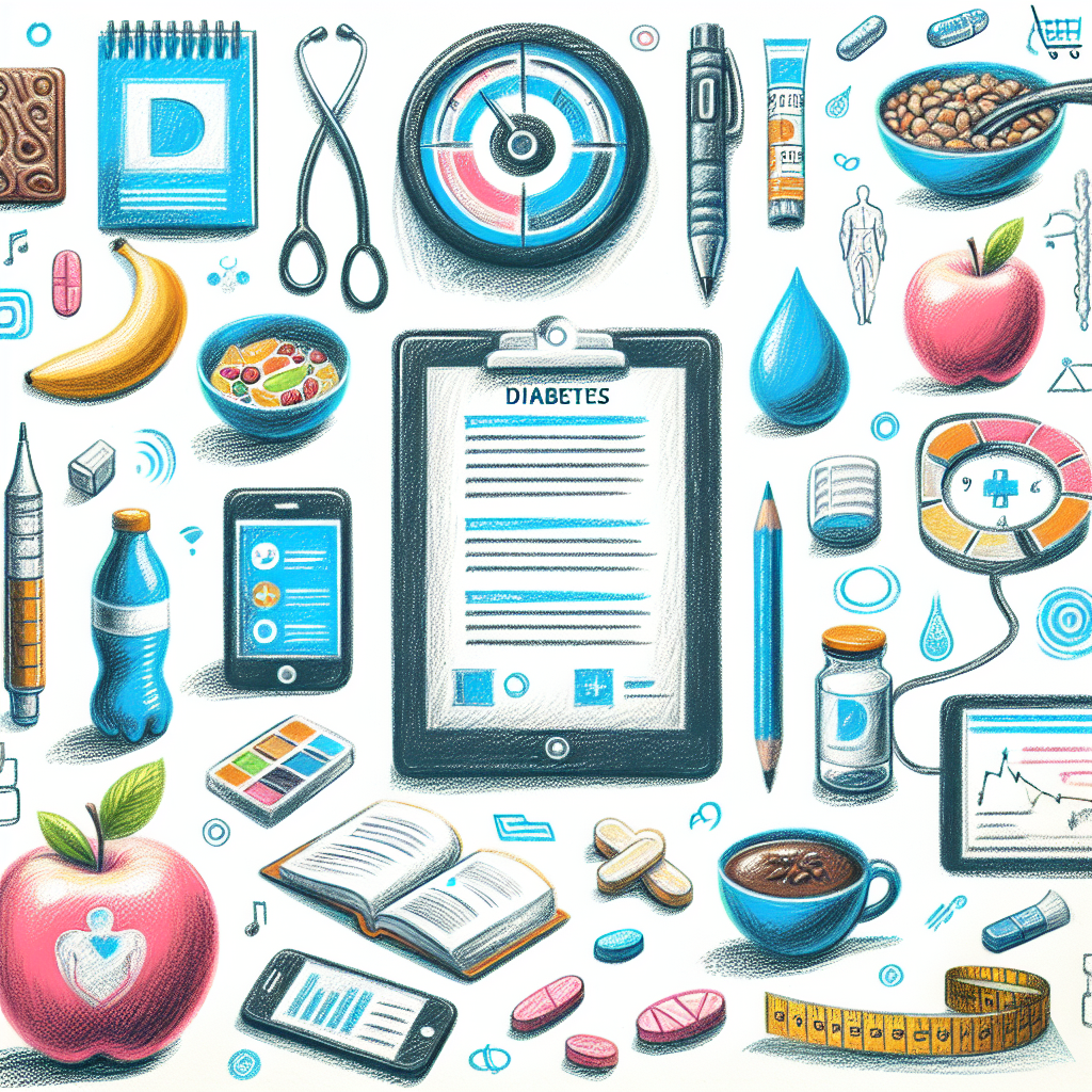 Pastelková ilustrace znázorňující téma: Diabetes poradny