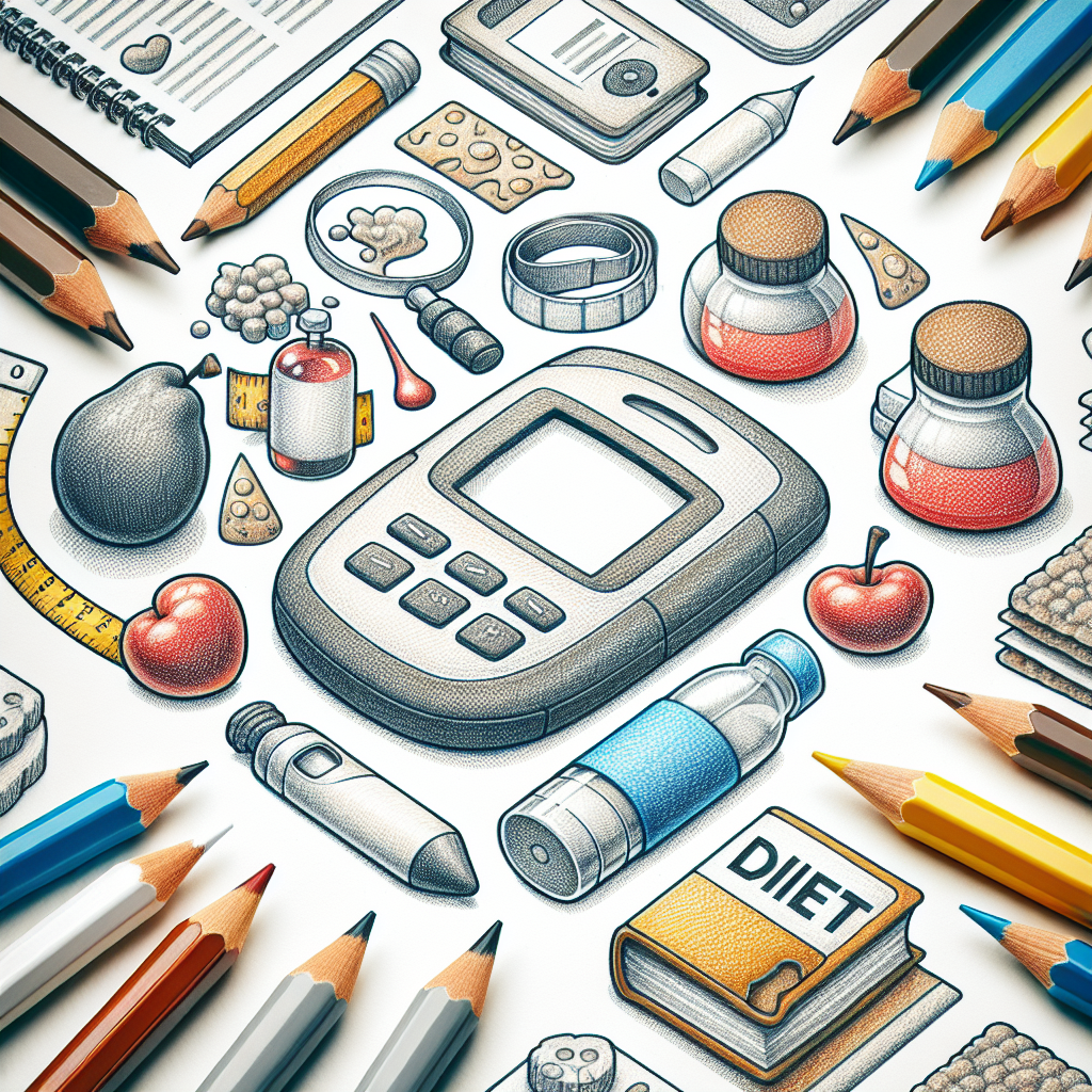 Pastelková ilustrace znázorňující téma: Diabetes