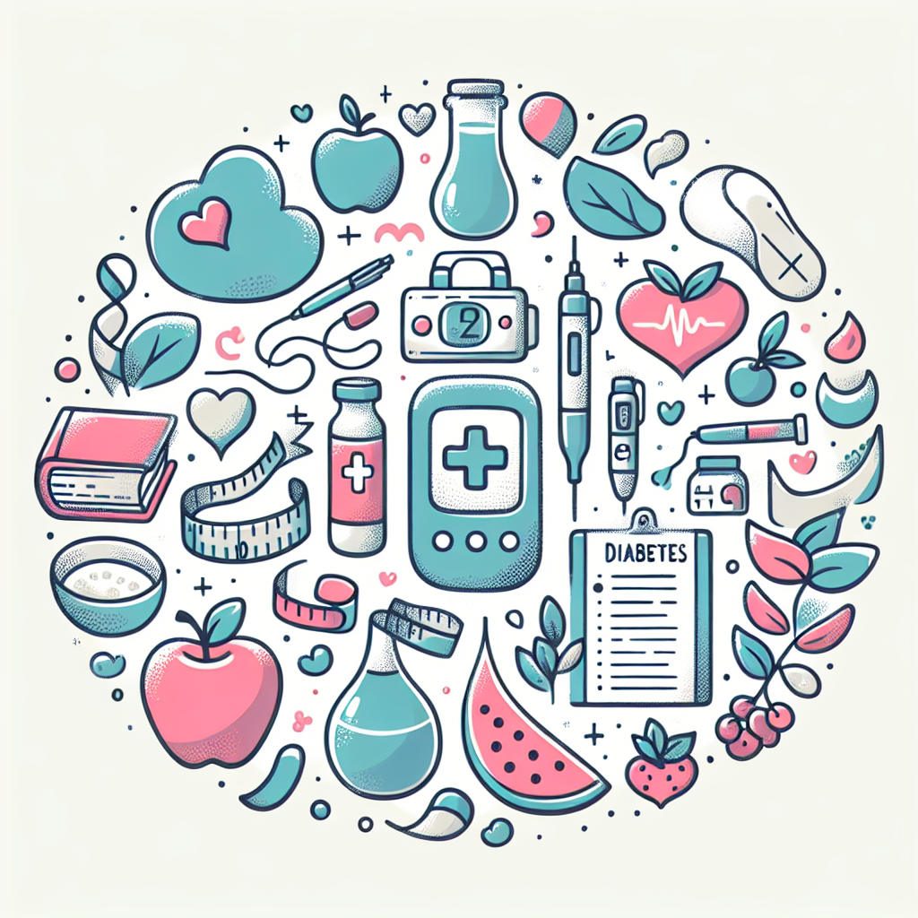 Pastelková ilustrace znázorňující téma: Diabetes