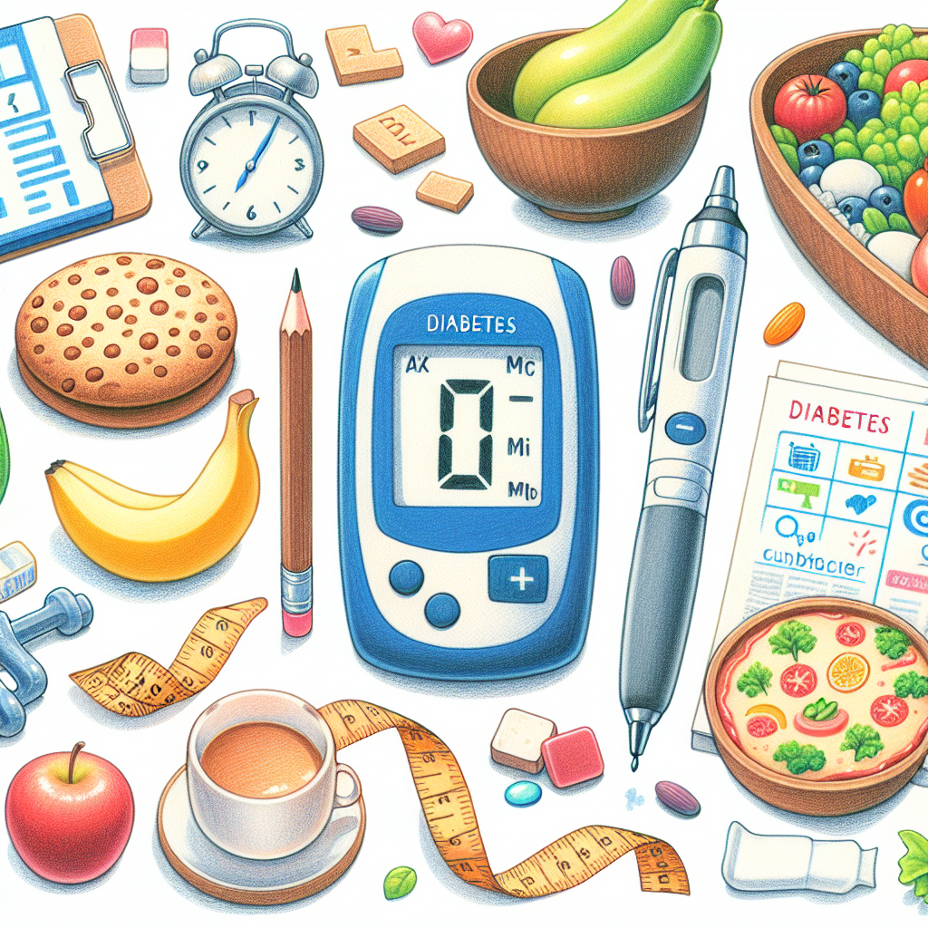 Pastelková ilustrace znázorňující téma: Diabetes