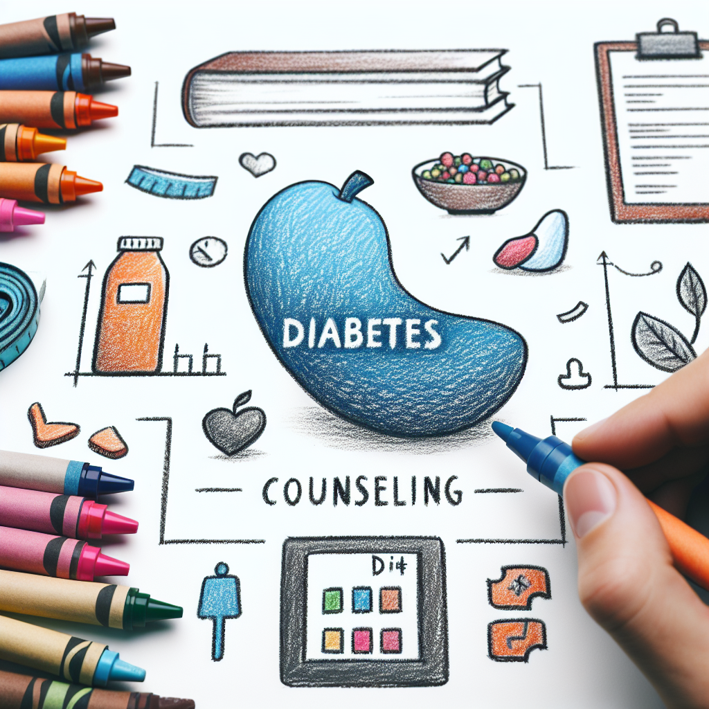 Pastelková ilustrace znázorňující téma: Diabetes