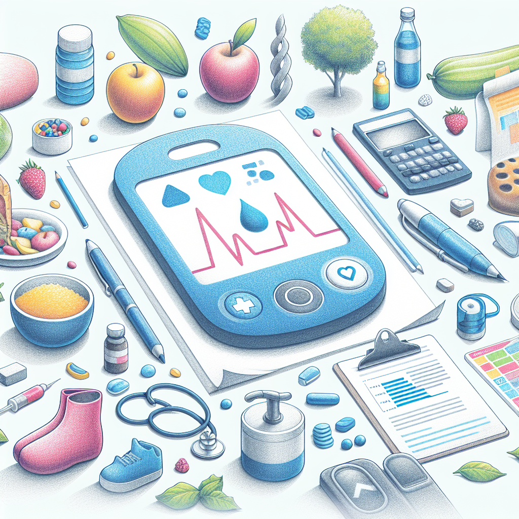 Pastelková ilustrace znázorňující téma: Diabetes
