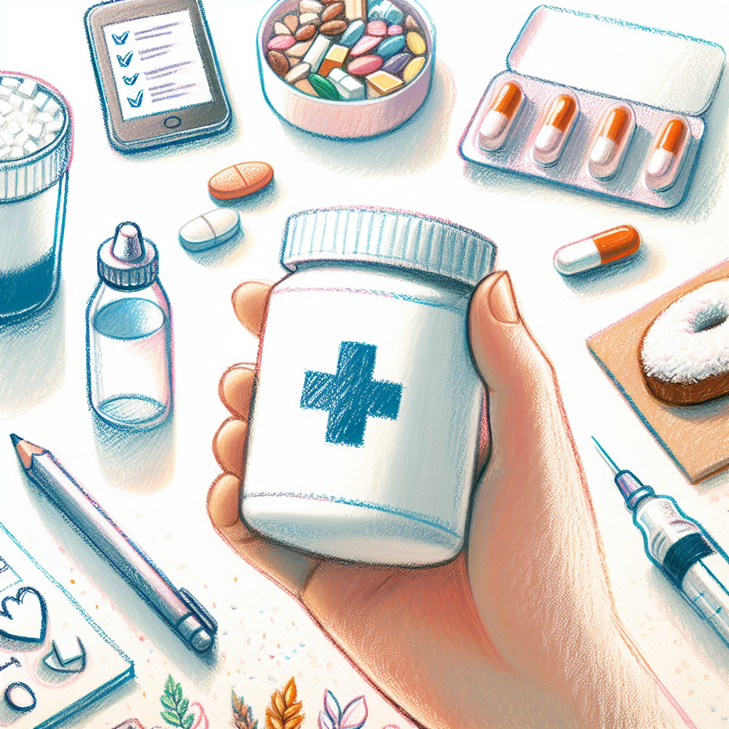 Pastelková ilustrace znázorňující téma: Diabetes