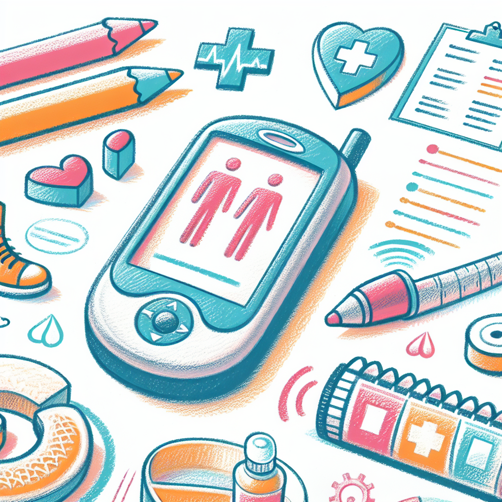 Pastelková ilustrace znázorňující téma: Diabetologie