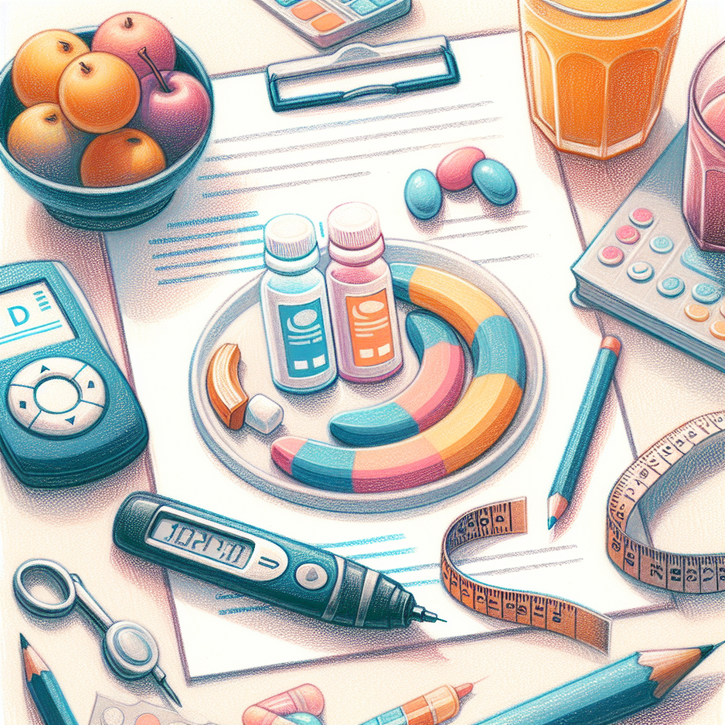 Pastelková ilustrace znázorňující téma: Diabetologie