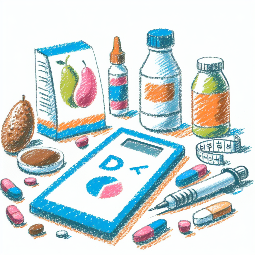 Pastelková ilustrace znázorňující téma: Diabetes