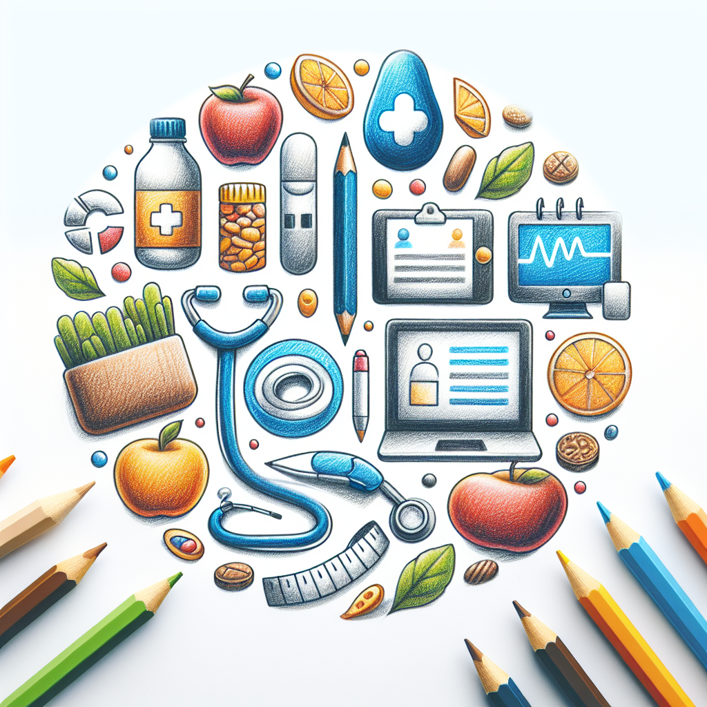 Pastelková ilustrace znázorňující téma: Diabetes