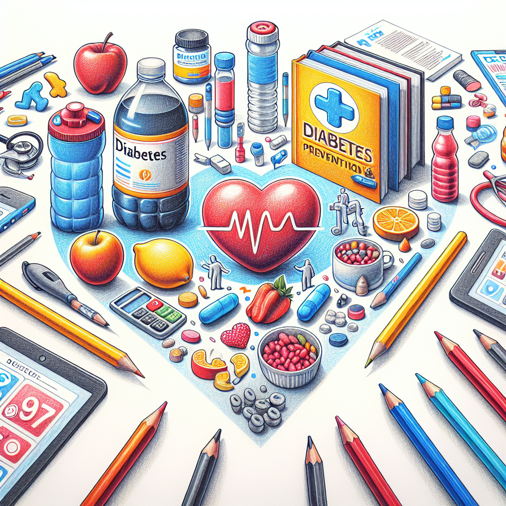 Pastelková ilustrace znázorňující téma: Diabetes