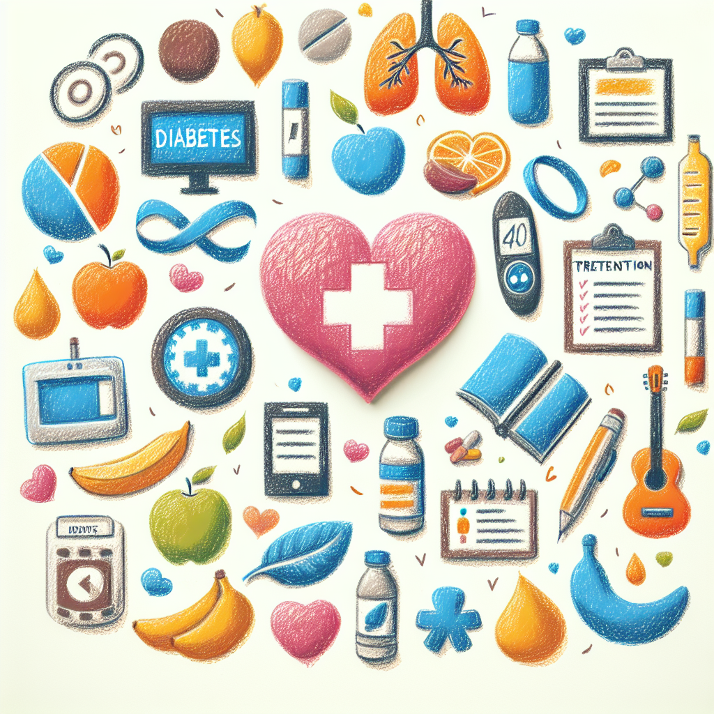 Pastelková ilustrace znázorňující téma: Diabetologie