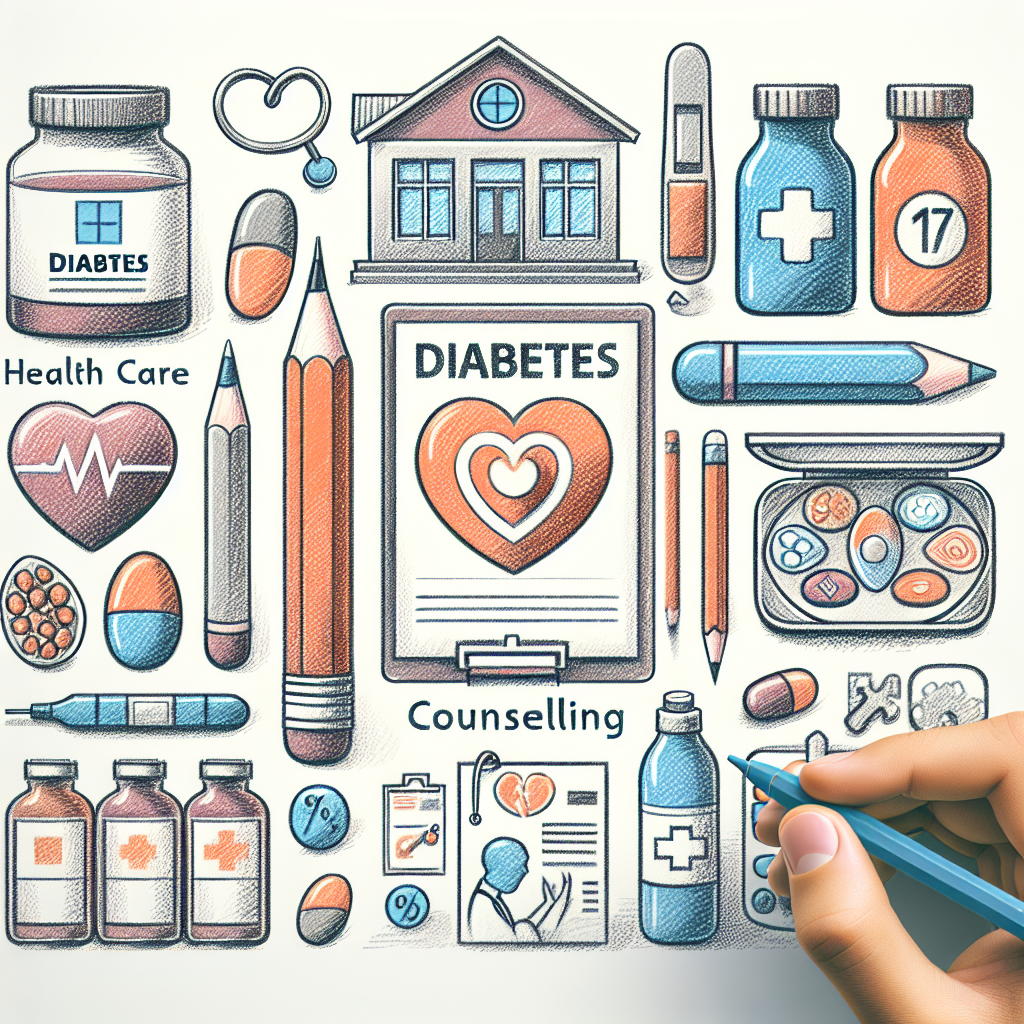 Pastelková ilustrace znázorňující téma: Diabetes