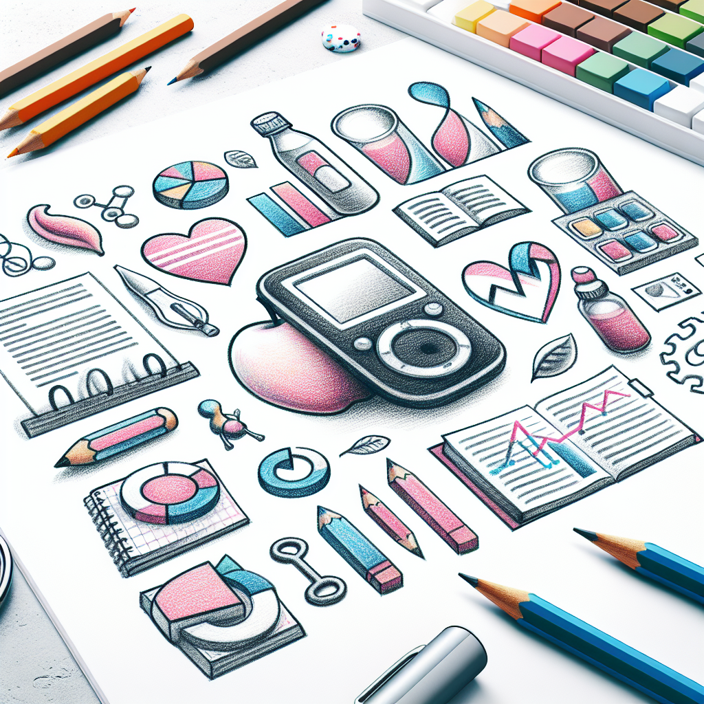 Pastelková ilustrace znázorňující téma: Diabetologie