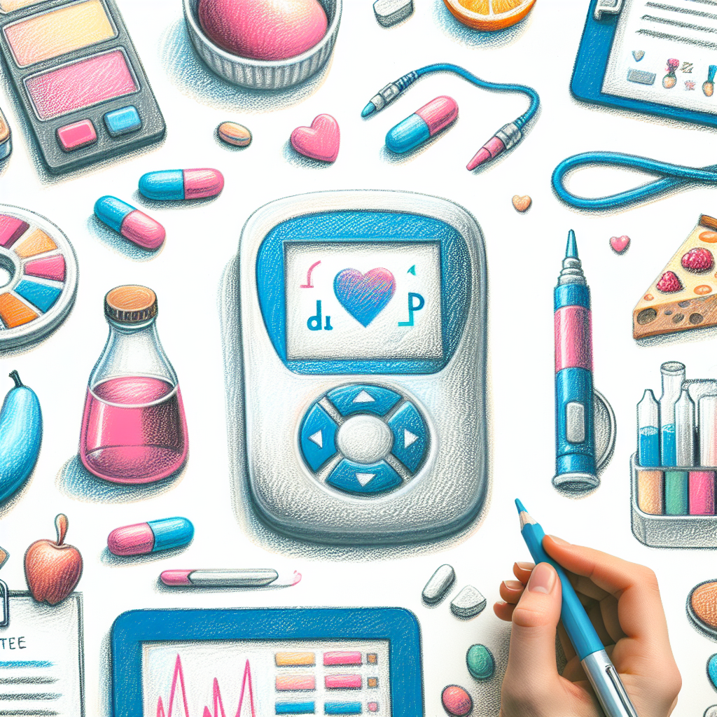 Pastelková ilustrace znázorňující téma: Zdraví a diabetologie