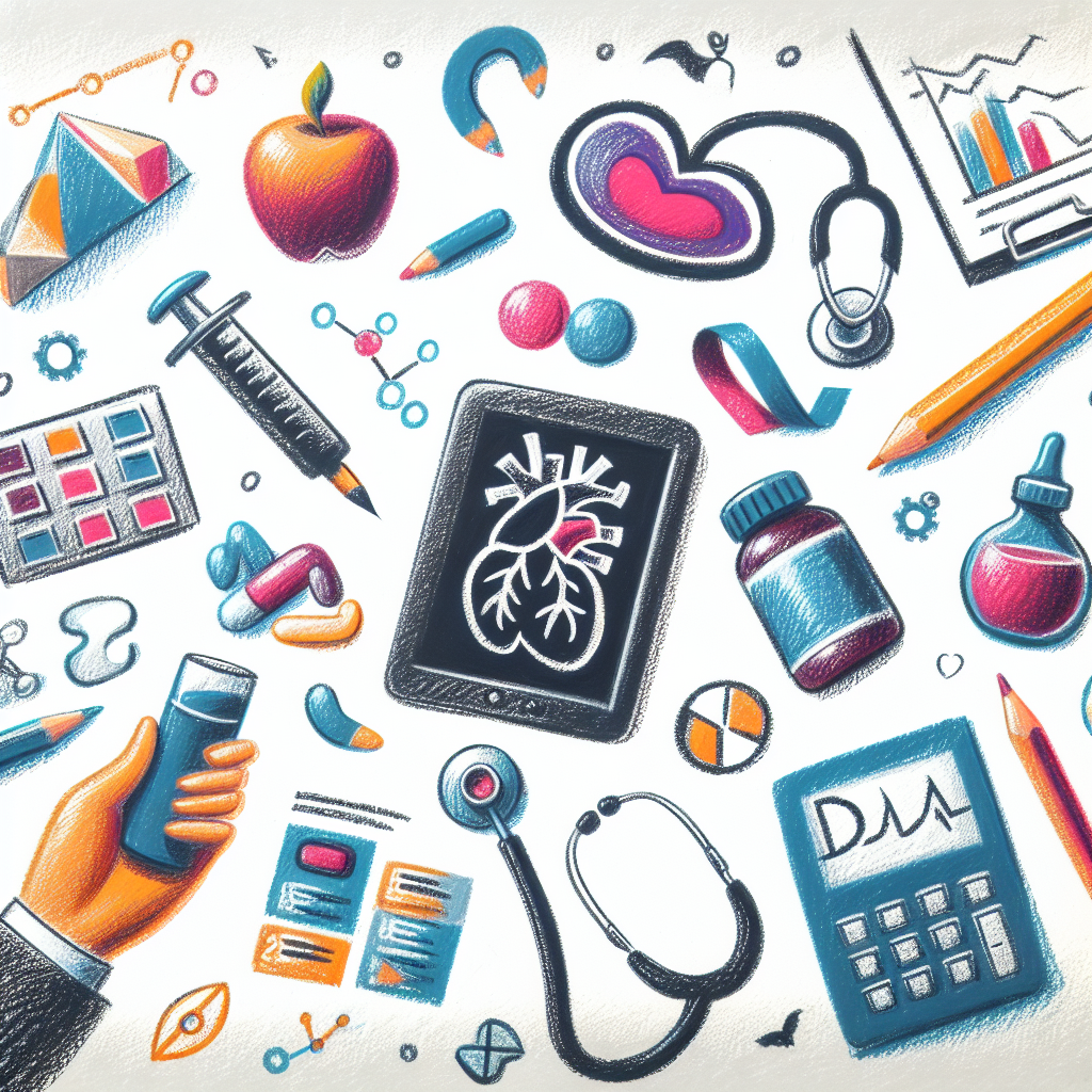 Pastelková ilustrace znázorňující téma: Diabetes