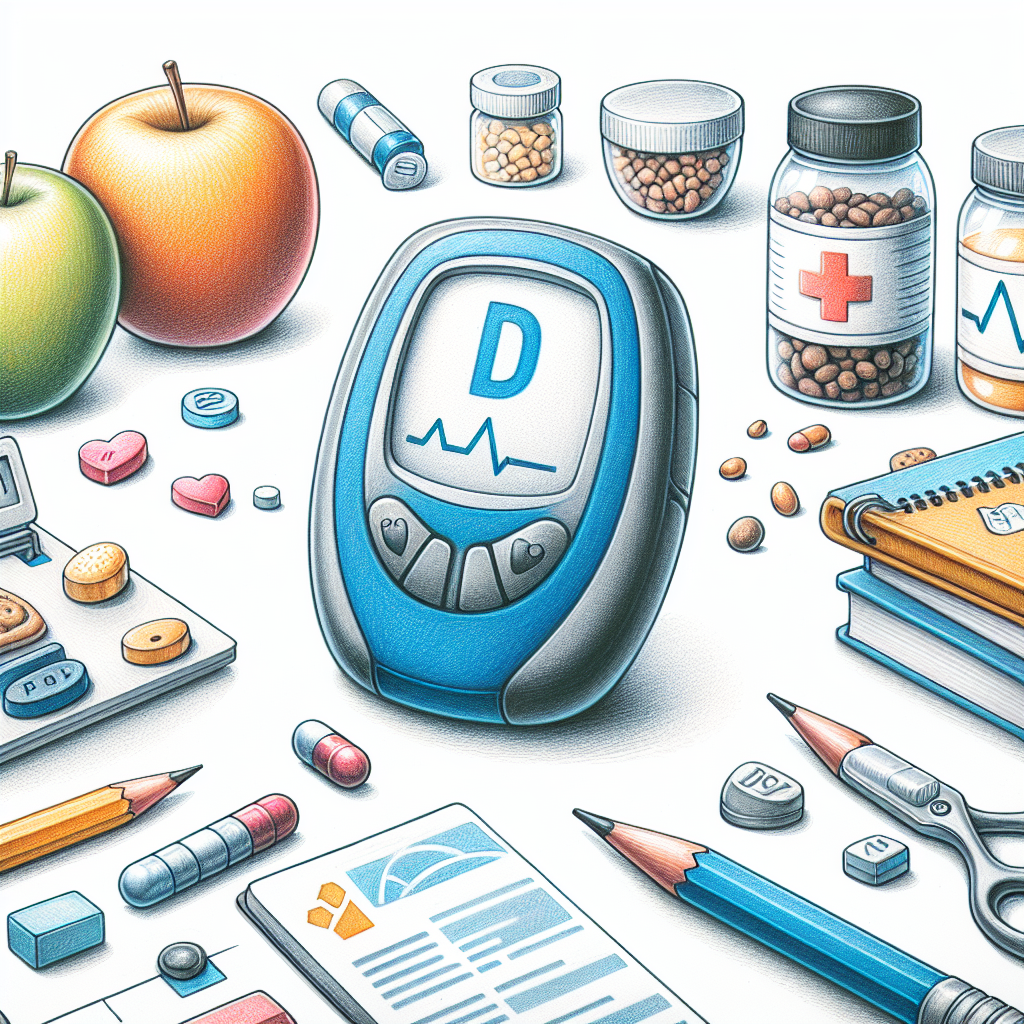 Pastelková ilustrace znázorňující téma: Diabetes