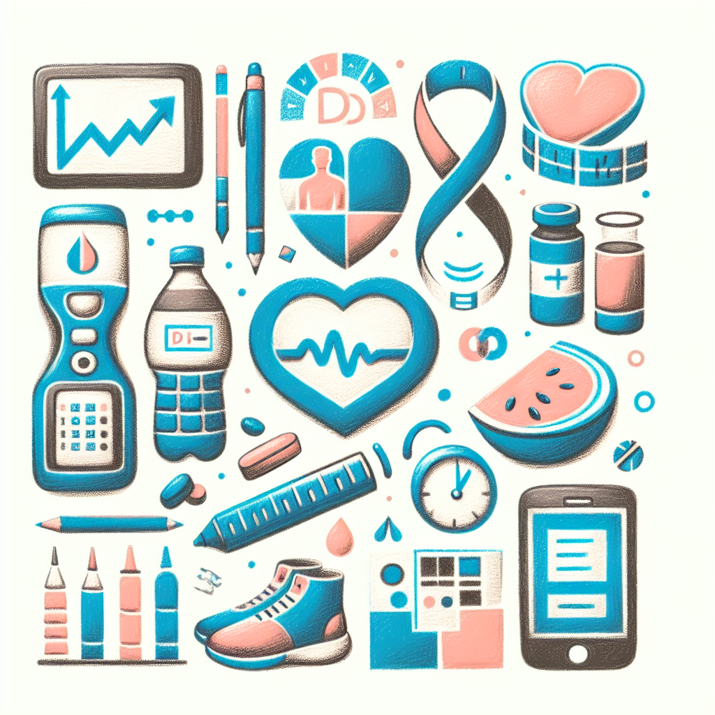 Pastelková ilustrace znázorňující téma: Diabetologie