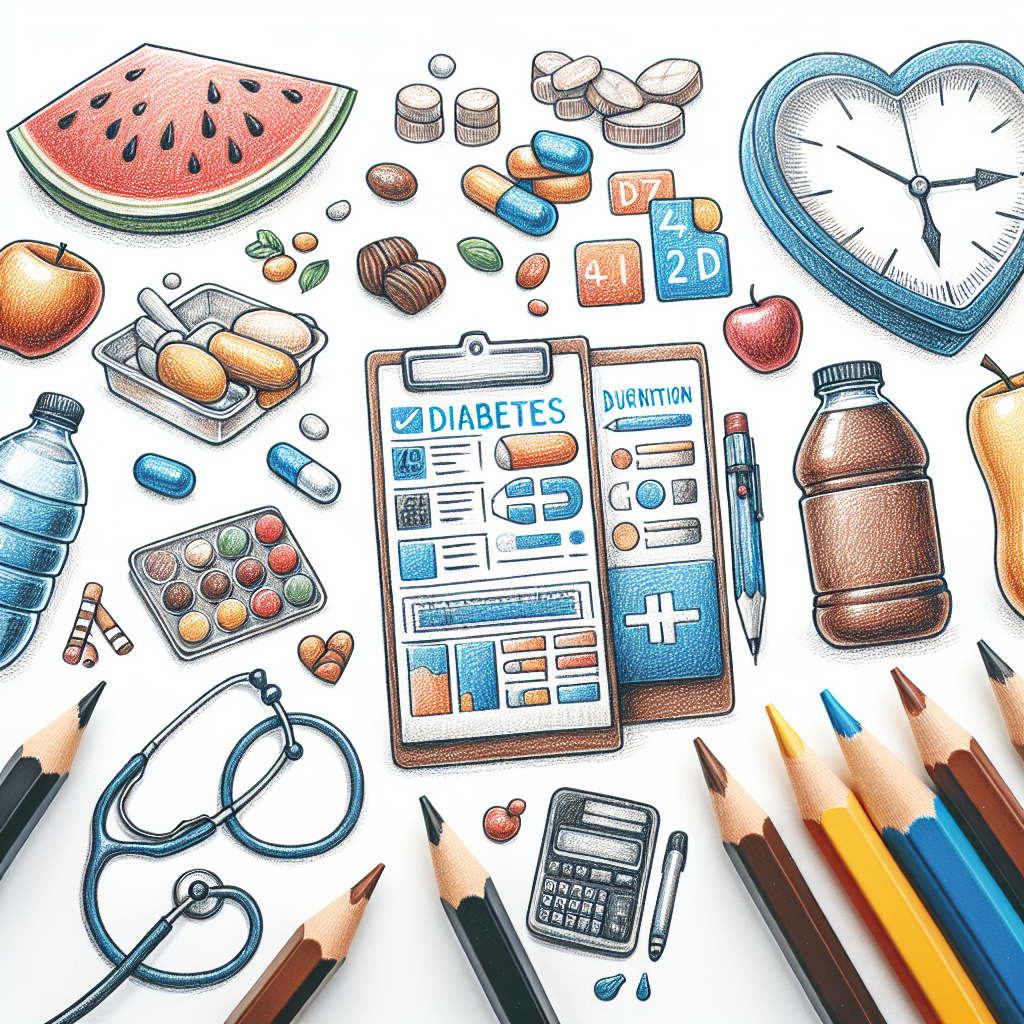 Pastelková ilustrace znázorňující téma: Diabetes