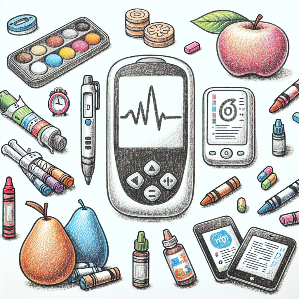 Pastelková ilustrace znázorňující téma: Diabetes