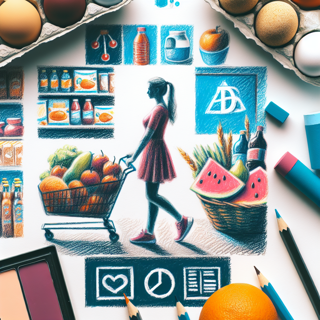 Pastelková ilustrace znázorňující téma: Výživa