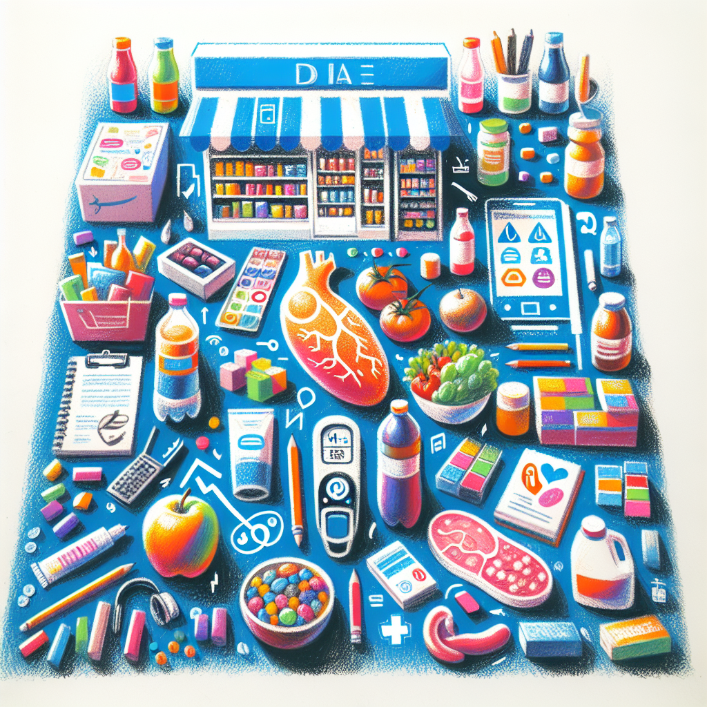 Pastelková ilustrace znázorňující téma: Diabetes