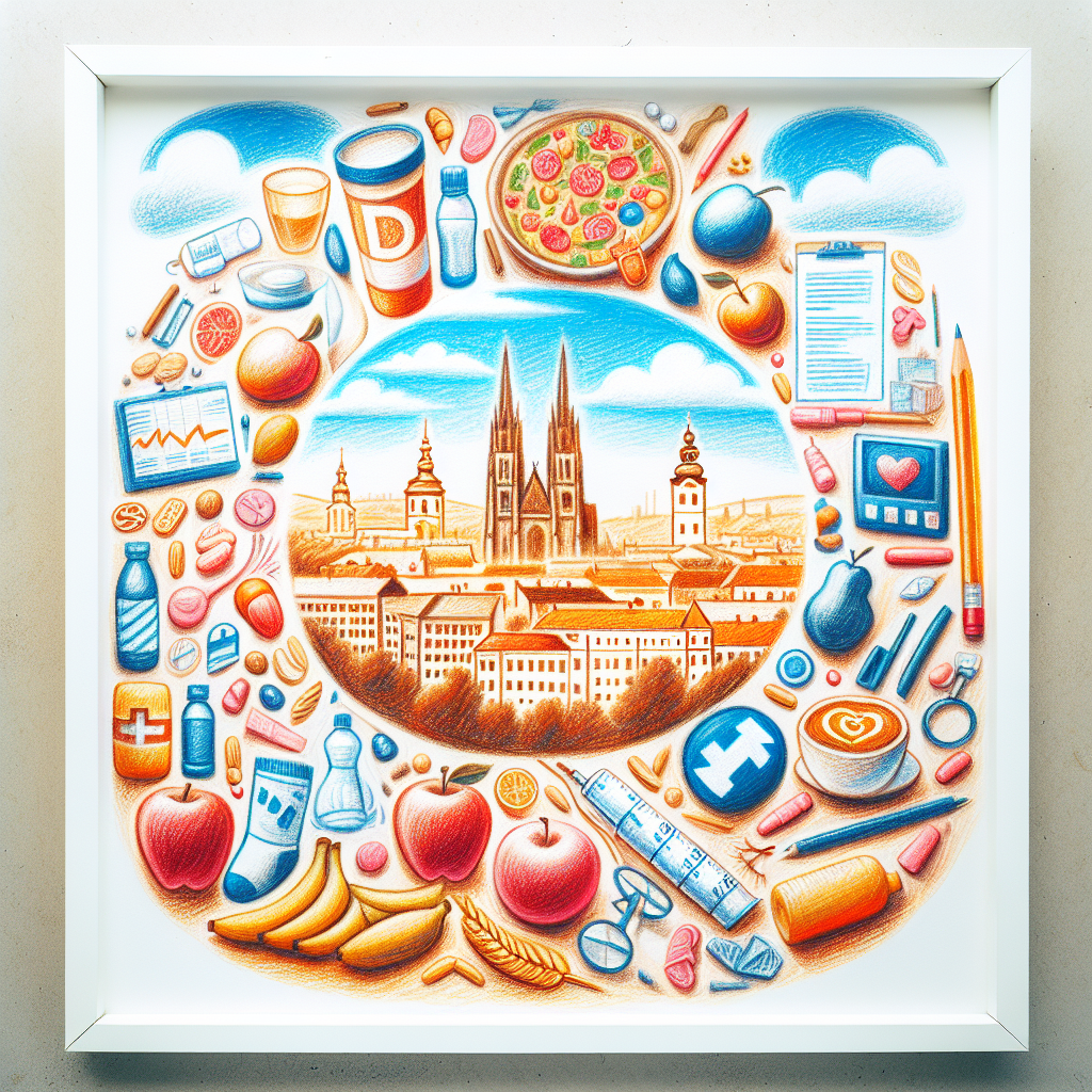 Pastelková ilustrace znázorňující téma: Zdraví a prevence