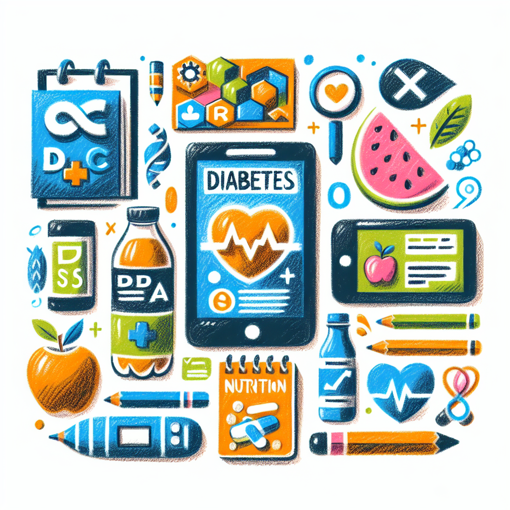 Pastelková ilustrace znázorňující téma: Diabetologie