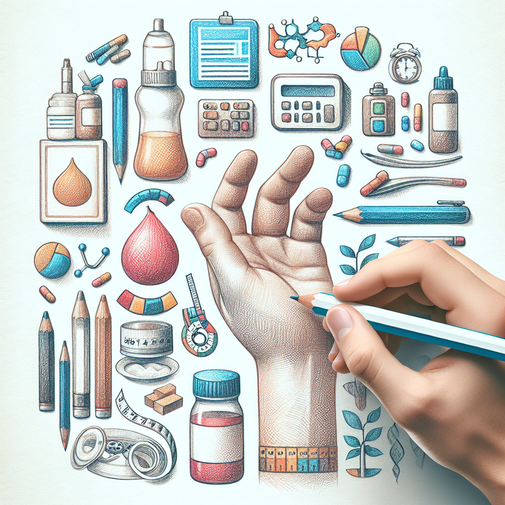 Pastelková ilustrace znázorňující téma: Diabetes