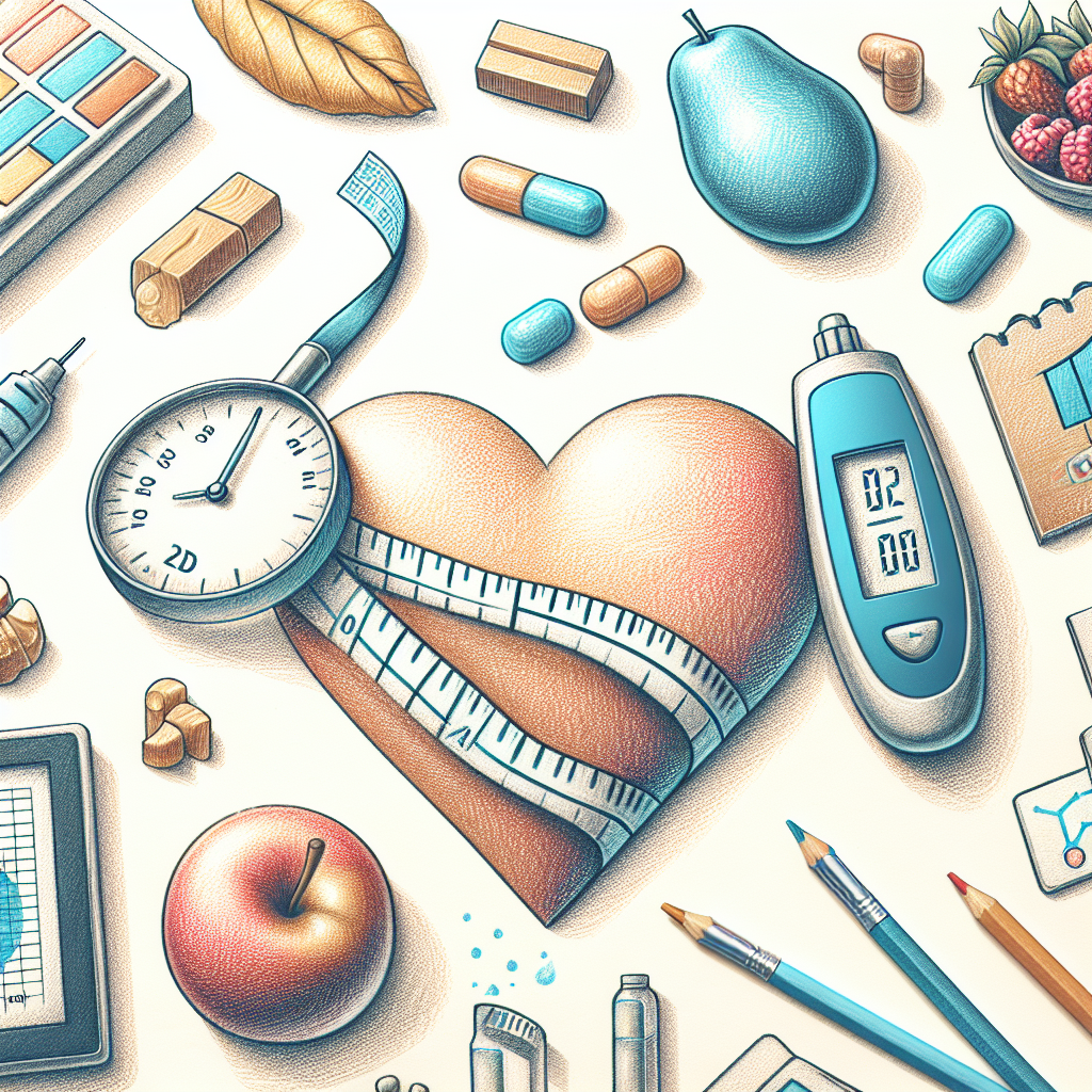 Pastelková ilustrace znázorňující téma: Diabetes