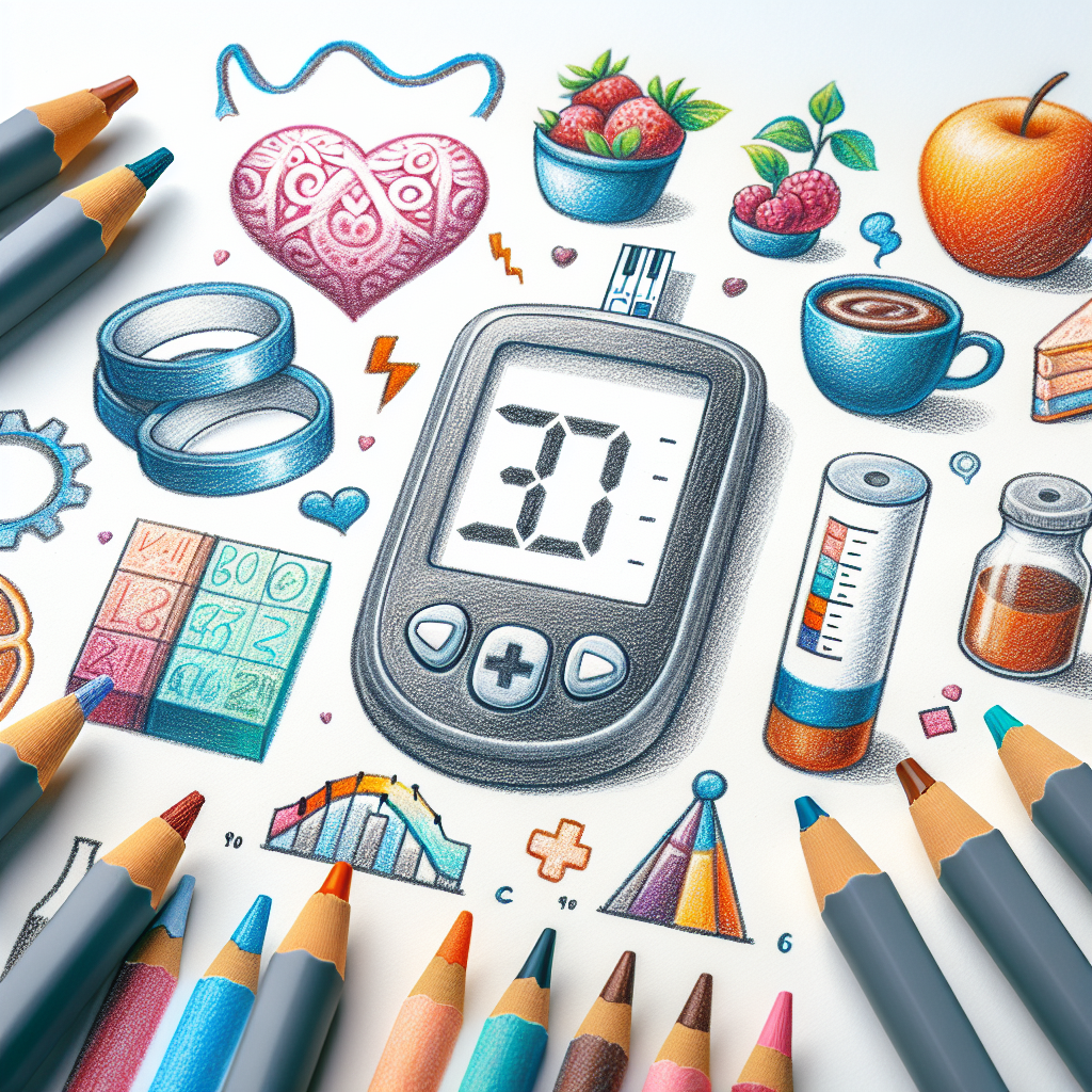 Pastelková ilustrace znázorňující téma: Diabetes a zdraví