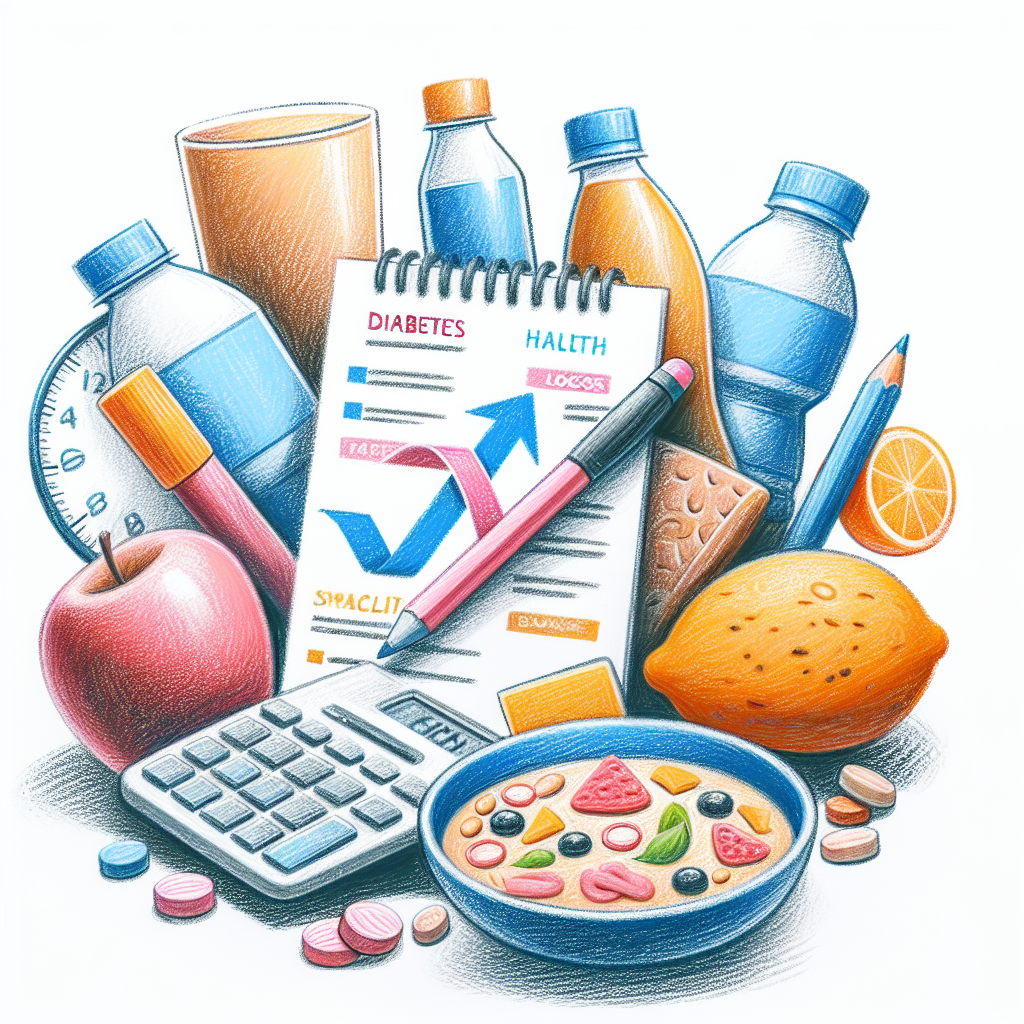 Pastelková ilustrace znázorňující téma: Diabetická dieta