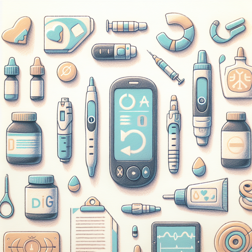 Pastelková ilustrace znázorňující téma: Zdraví a diabetes