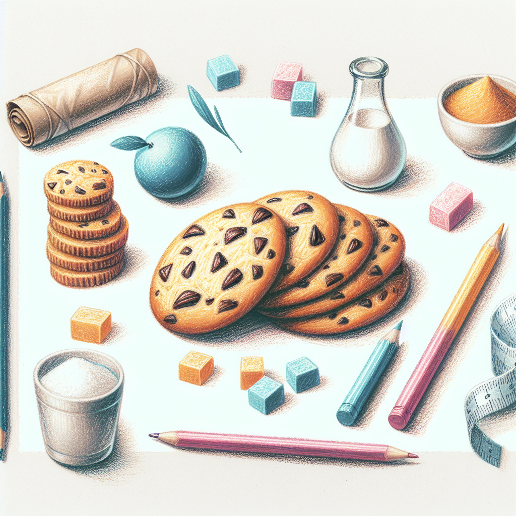 Pastelková ilustrace znázorňující téma: Vánoční cukroví