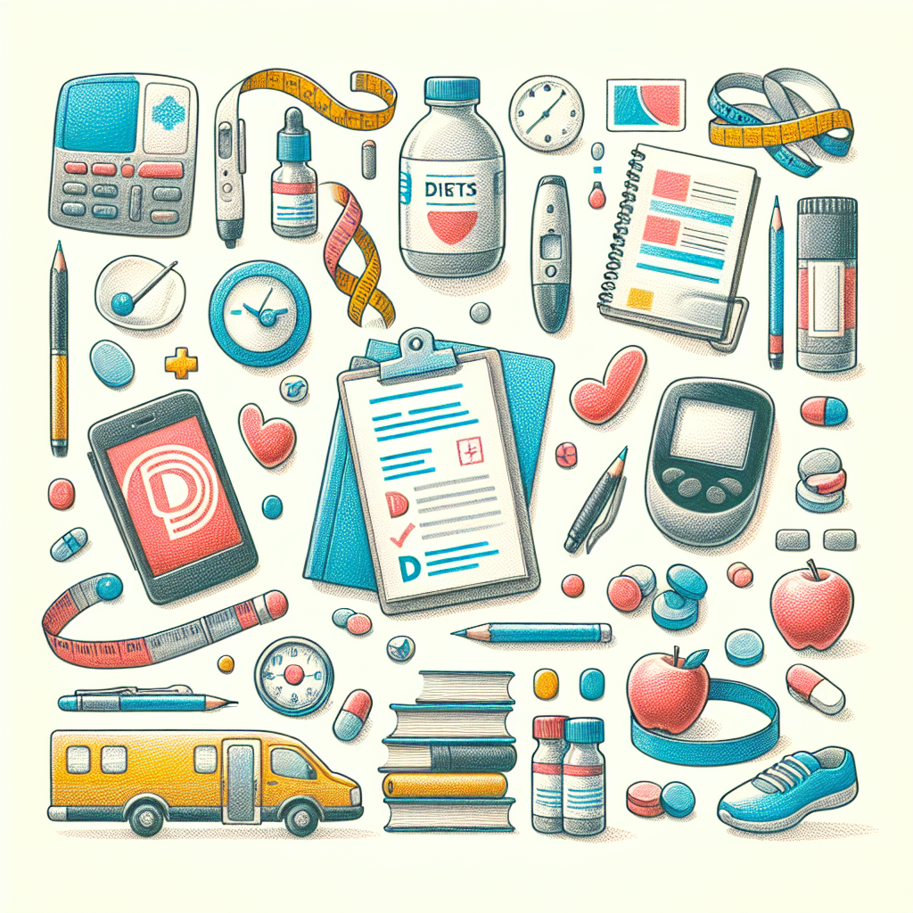 Pastelková ilustrace znázorňující téma: Diabetes