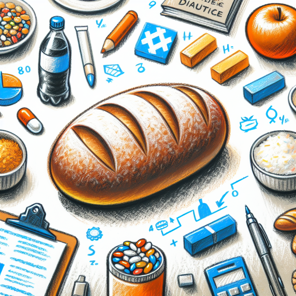 Pastelková ilustrace znázorňující téma: Diabetes a strava