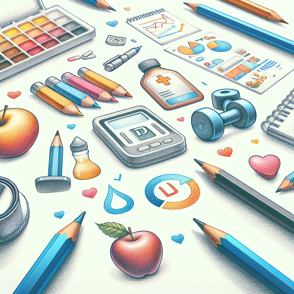 Pastelková ilustrace znázorňující téma: Zdraví a výživa