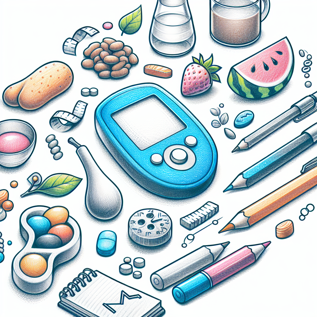 Pastelková ilustrace znázorňující téma: Diabetes