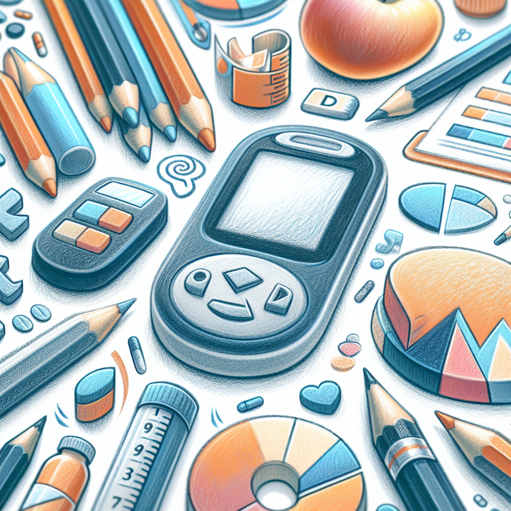 Pastelková ilustrace znázorňující téma: Diabetes
