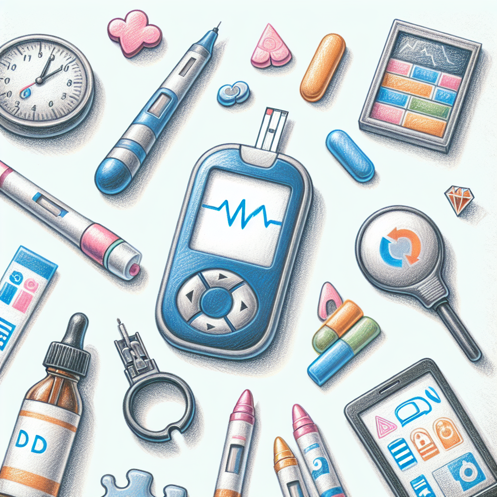 Pastelková ilustrace znázorňující téma: Diabetes