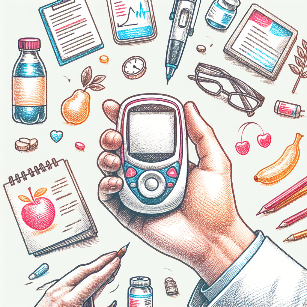 Pastelková ilustrace znázorňující téma: Diabetes