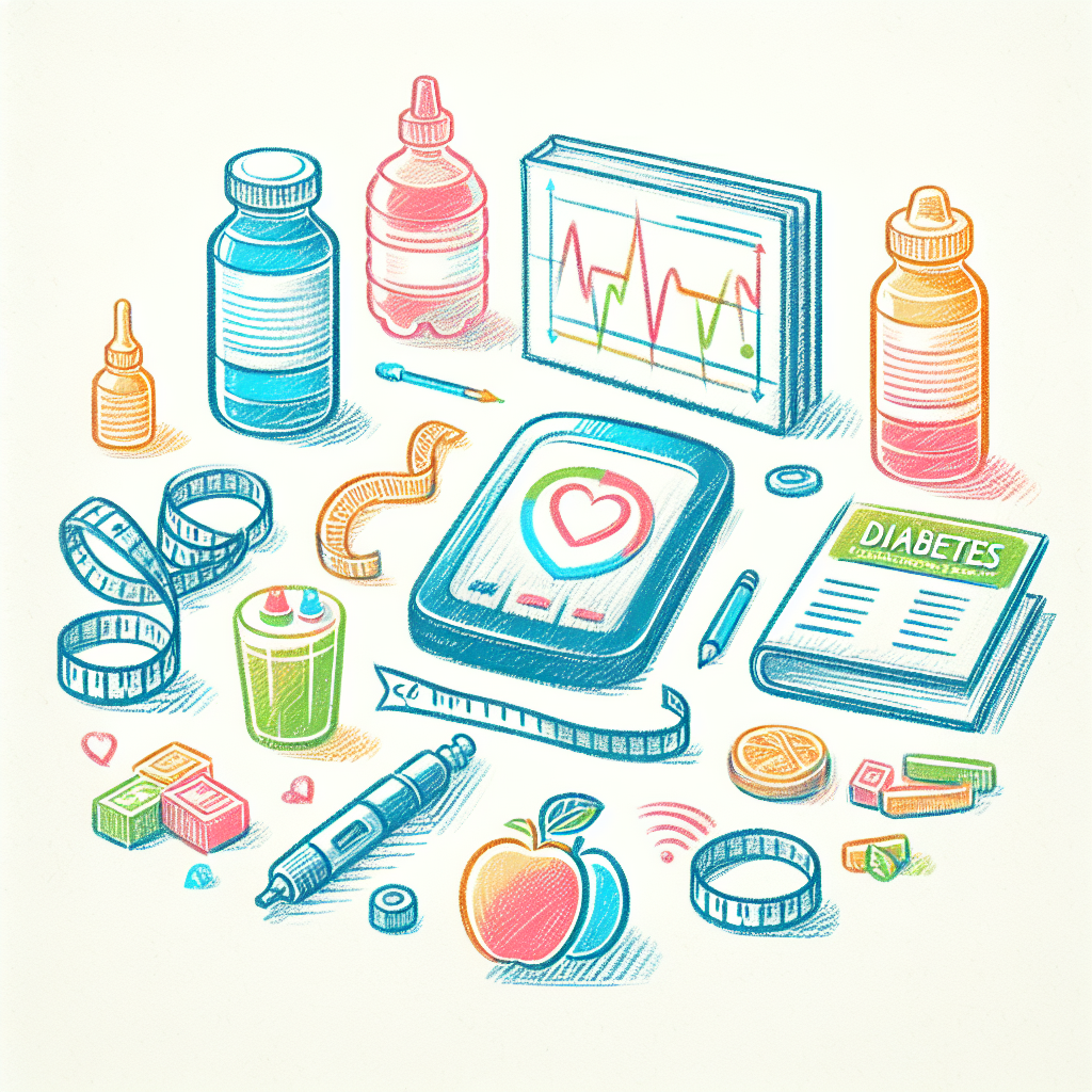 Pastelková ilustrace znázorňující téma: Diabetes